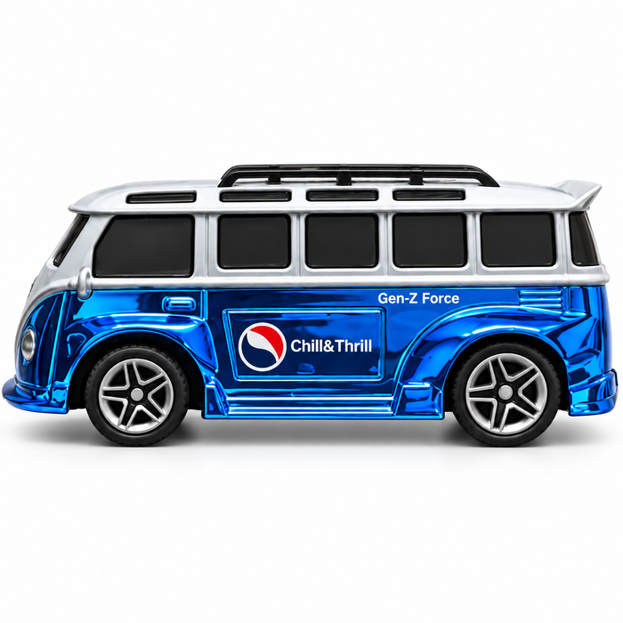 Hao Tian Toys 1:43 Alloy RC Retro Camper Van – Metallic Blue