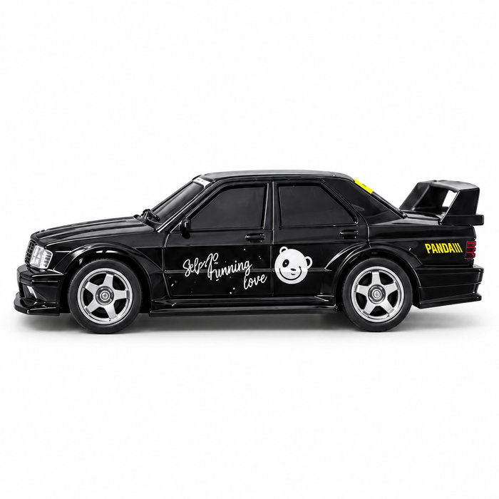 Whoosh 1:43 Mercedes-Benz 190E Evo II 4WD RC Drift Car – Black